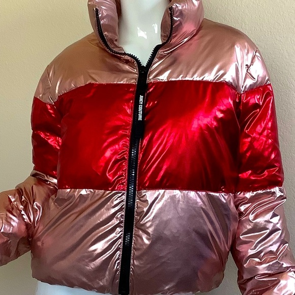 Juicy Couture Jackets & Blazers - ❤️Juicy Couture Black Label Pink & Red Metallic Puffer Jacket